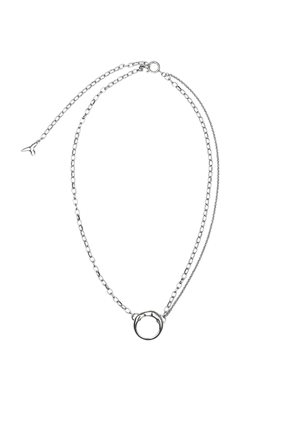 YUSE RING PENDANT CHAIN NECKLACE - SILVER